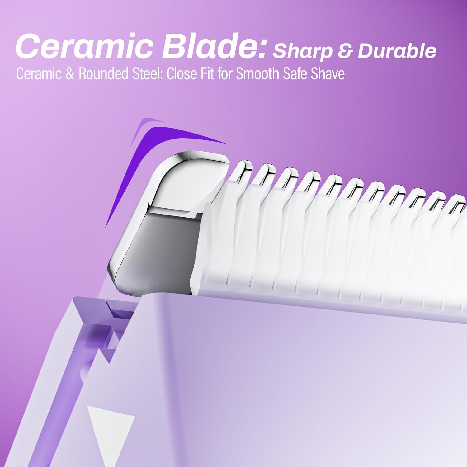 Bikini Trimmer for Women, 3 in 1 Electric Razors for Women - Cordless Body Shaver for Trip - IPX7 Waterproof with LED Display, Ceramic Blade, Rechargeable Lady Trimmer for Underarm Body Leg Face - Image 6