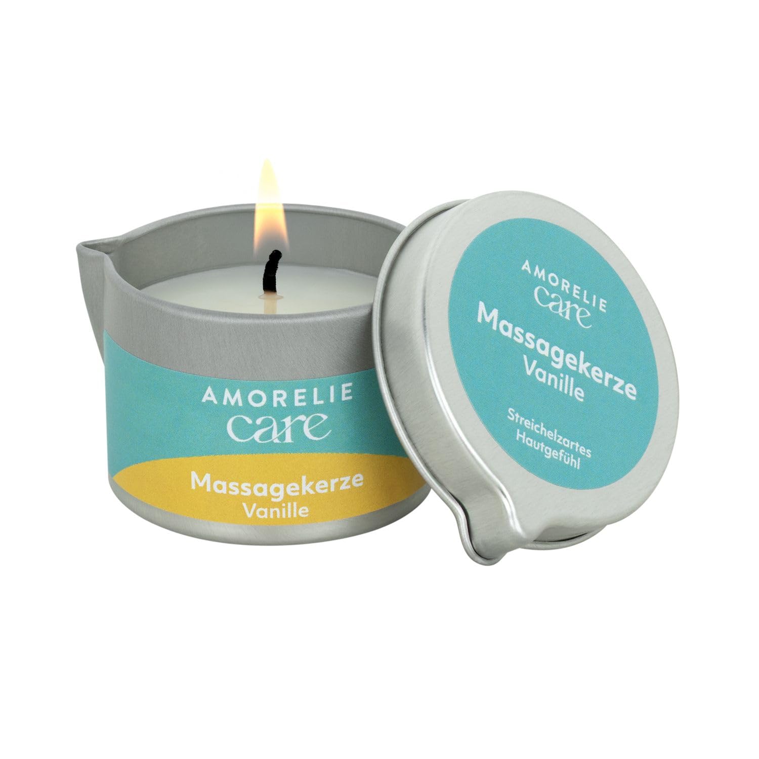 Vanilla Massage Candle - Warming Body Oil (50 ml), Perfect for Erotic Couple Massages and Aromatherapy - Amorelie Care
