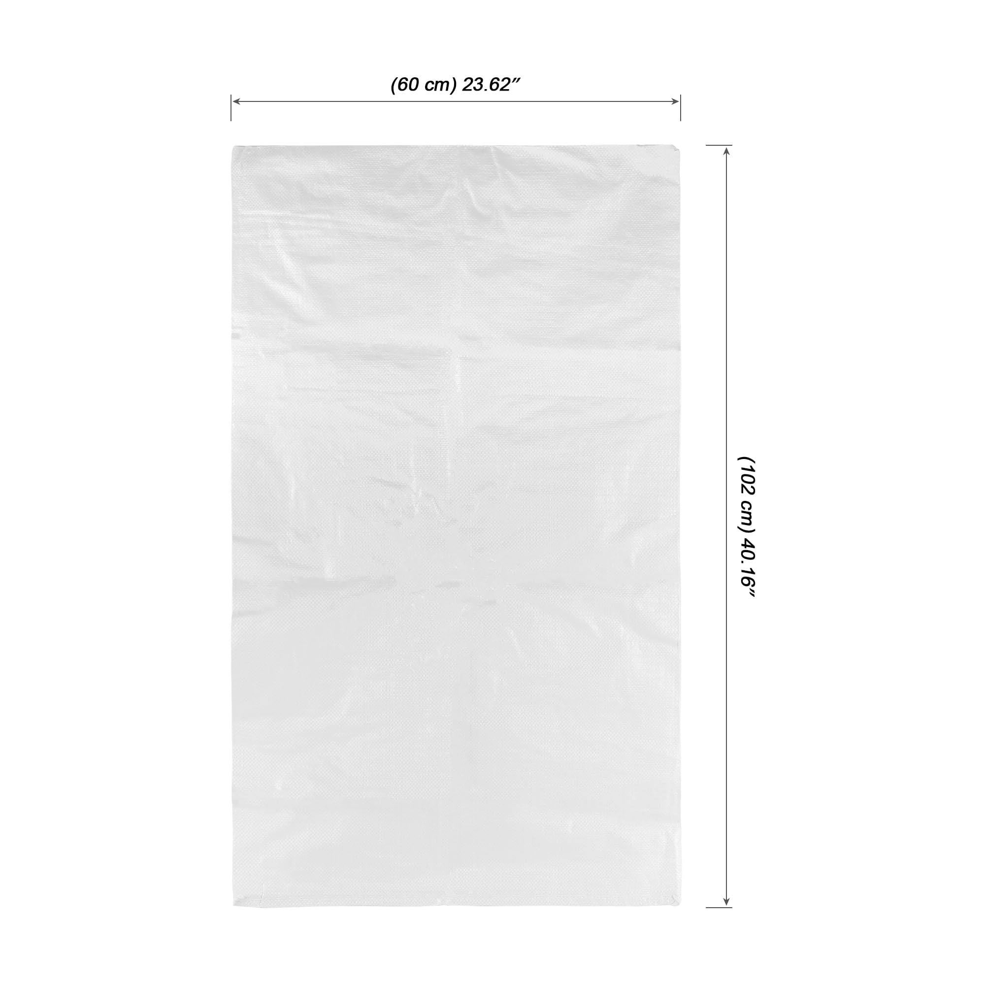 MOUYAT 30 sacos de basura de 60 x 102 cm, bolsas de basura tejidas de jardín, bolsas de arena de plástico blanco para residuos de jardín y construcción