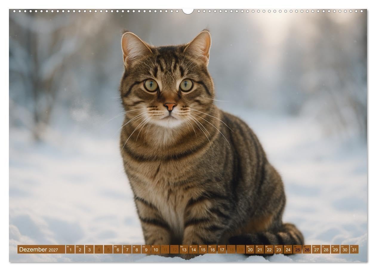 Katzenblicke – Eleganz und Anmut (hochwertiger Premium Wandkalender 2027 DIN A2 quer), Kunstdruck in Hochglanz: Kunstvolle Katzenbilder fürs ganze Jahr (CALVENDO Tiere)