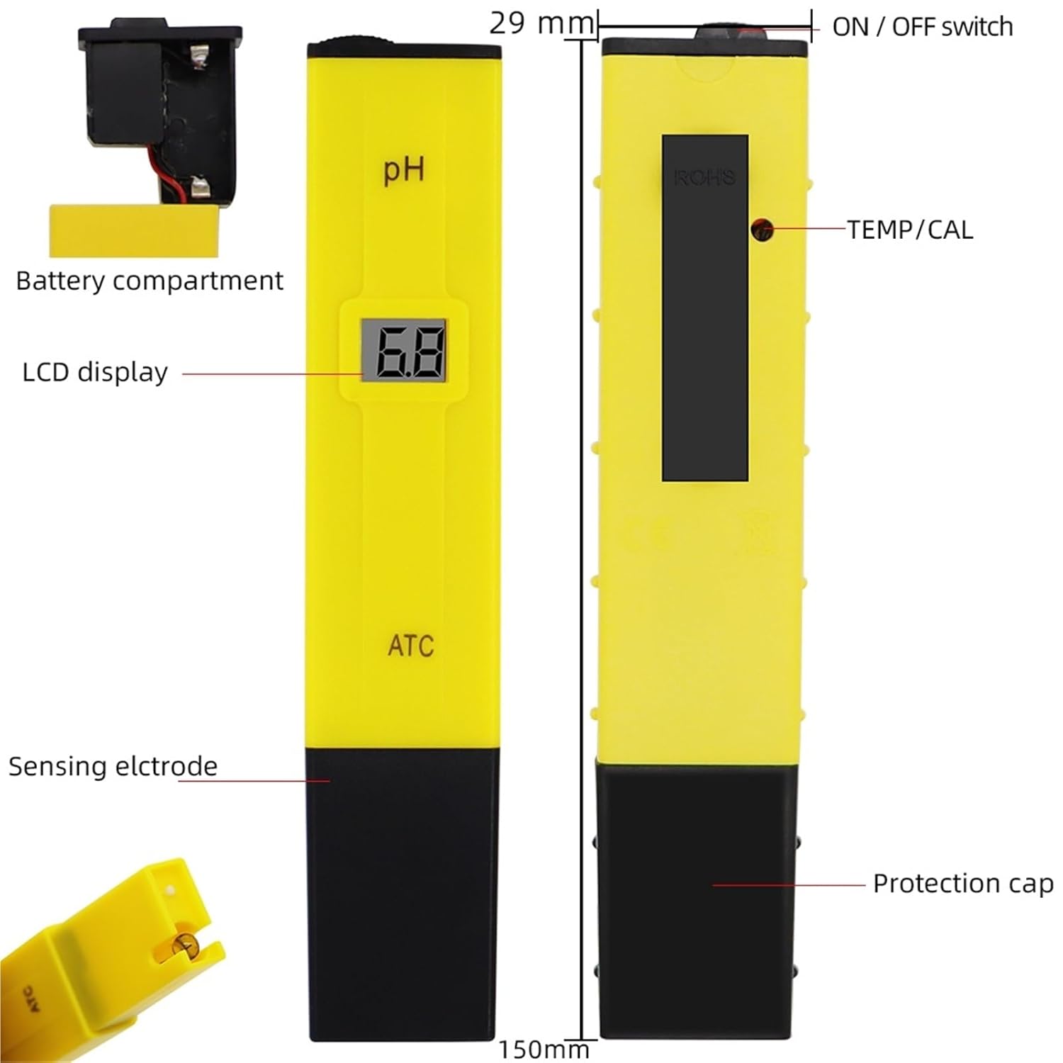 TDS Meter, Digital Water Tester Analysis PH Meter Instruments 0 14 0pH for Materiel Aquarium Akwarium Swim Pool Lab Medidor De Ph,Digital Water Tester