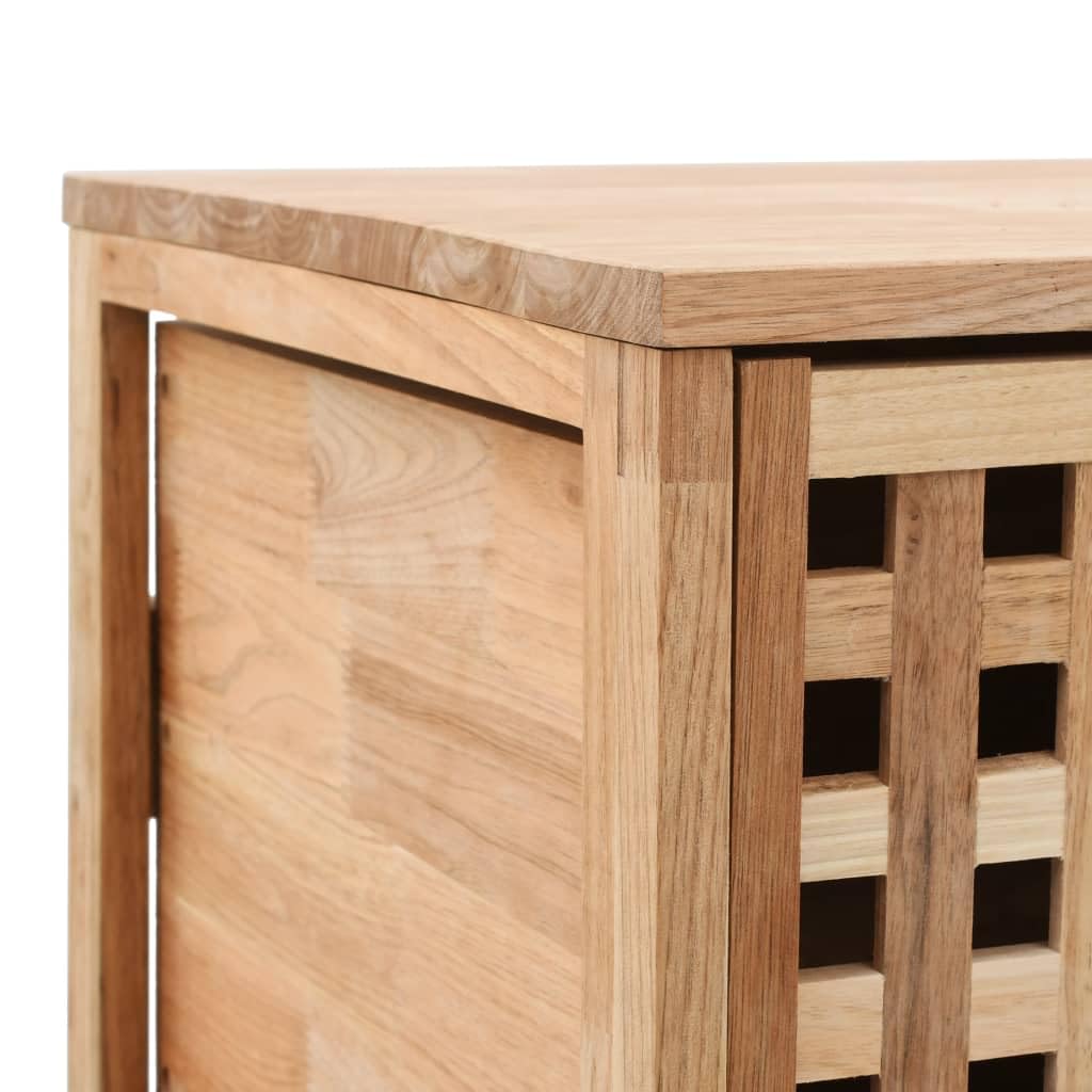 Szafka łazienkowa z litego orzecha włoskiego 41 x 41 x 91 cm z 3 koszami kratkowymi i 4 kółkami, do przechowywania ręczników i bielizny, elegancki i naturalny design, do salonu lub przedpokoju