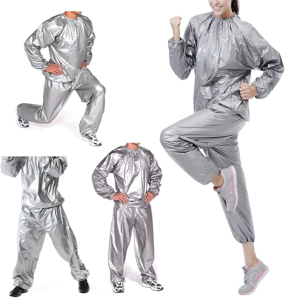 DMD Sauna Sweat Suit Weight Loss Gym Fitness Exercise Suit Workout for Men and Women - L : Everything Else