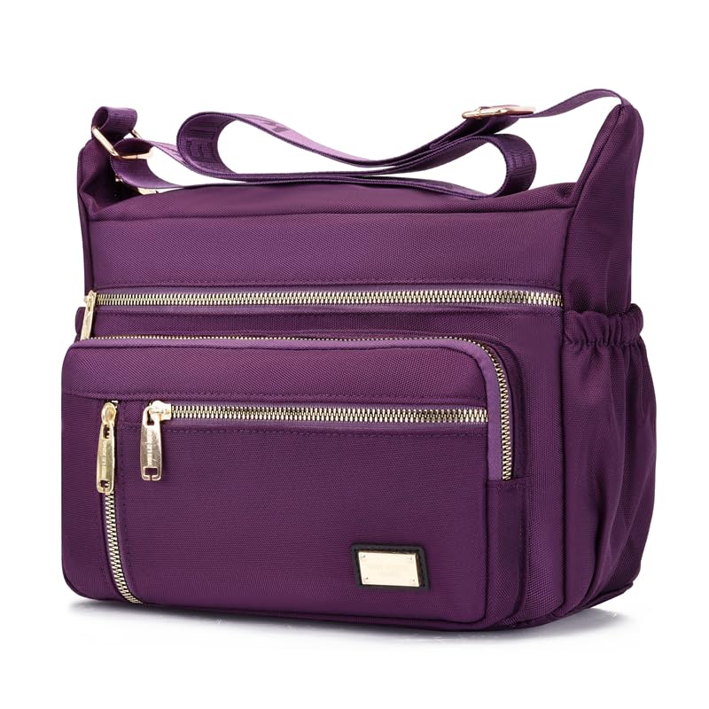Image of COOLOME Purses for Women CrossBody Bag Waterproof Tote Shoulder Handbag Multiple Pockets Nylon Messenger Bag Fashion Tote Bag
