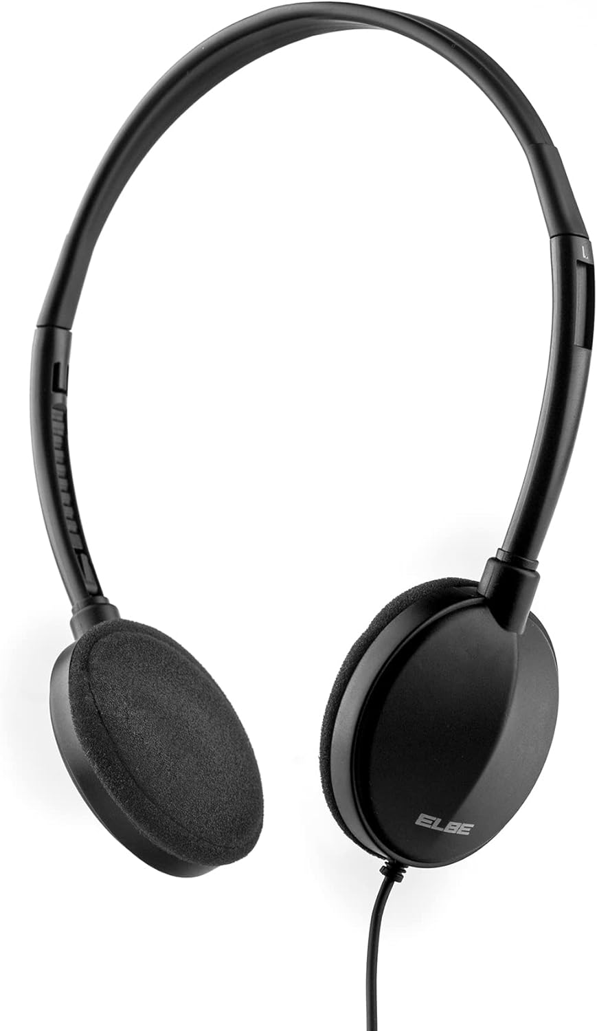 Elbe AU-789-CC Ultralight Adjustable Headband Earphone with Black Cable