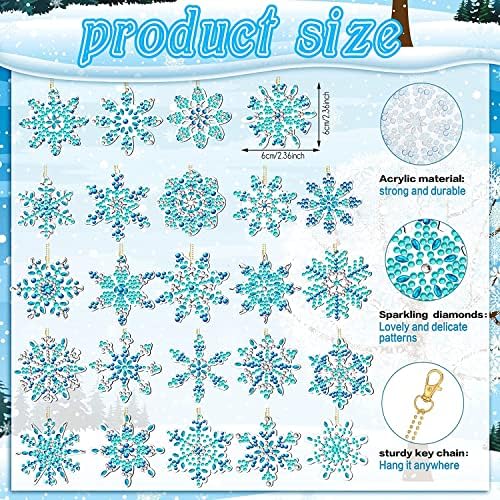 Kit DIY Porte-clés Peinture Diamant 24 Pièces pour Décoration de Noël