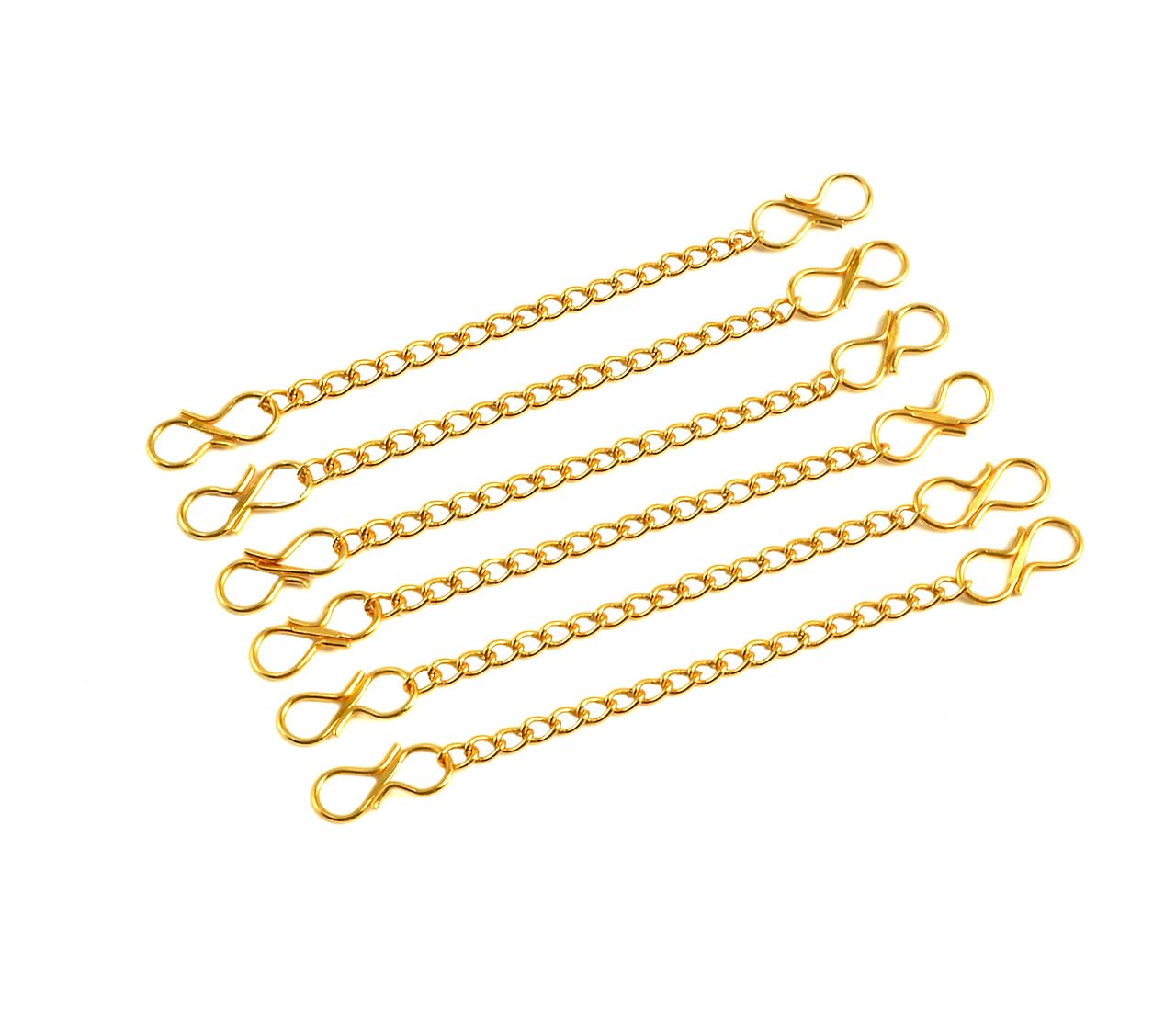 Gold plated 6 Pcs Chain Extender Removable Adjustable Extension for Necklace Anklet Bracelet Jewelry Making
