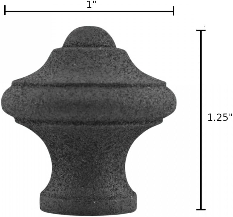 Renovators Supply Manufacturing Cabinet Knobs 1 in. Round Black Cast Iron Cabinet Handles with Mounting Hardware Kitchen Cabinet Handles Pack of 10