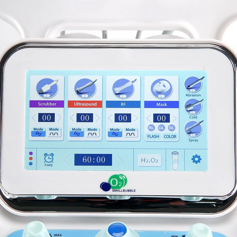 AHCS Máquina Hidrafacial 7 en 1 (motor doble) Máquina de hidrodermoabrasión Hidra Facial Microdermoabrasión Máquina | Máquina hidrofacial de transparencia profunda, mejor para salones/salones y
