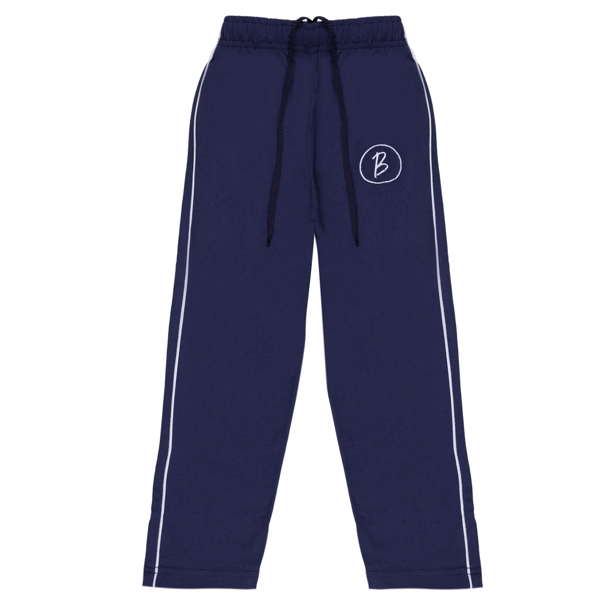 Btag Cotton Regular Fit Track Pants for Boys with Zip Pocket | Solid Full Length | Comfortable & Stretchable Lower | Plain Design | Walking, Travel, Nightwear, Summer, Casual Pants | (Pack of 1)