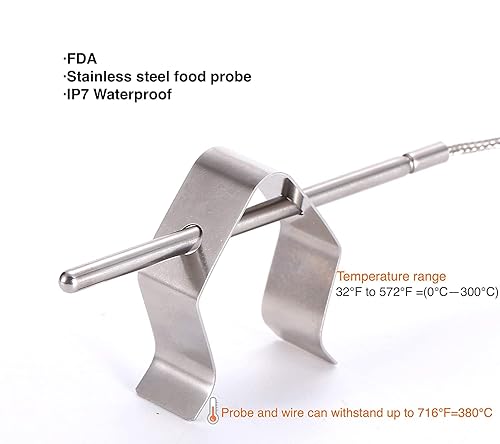 Miniatura 2 de Reemplazo de sonda de temperatura Thermpro mejorada para TP08S TP20 TP25 Thermopro reemplazo de sonda TP17 TP16 TP10 TP09 TP08 TP-08S TP-07 TP06S