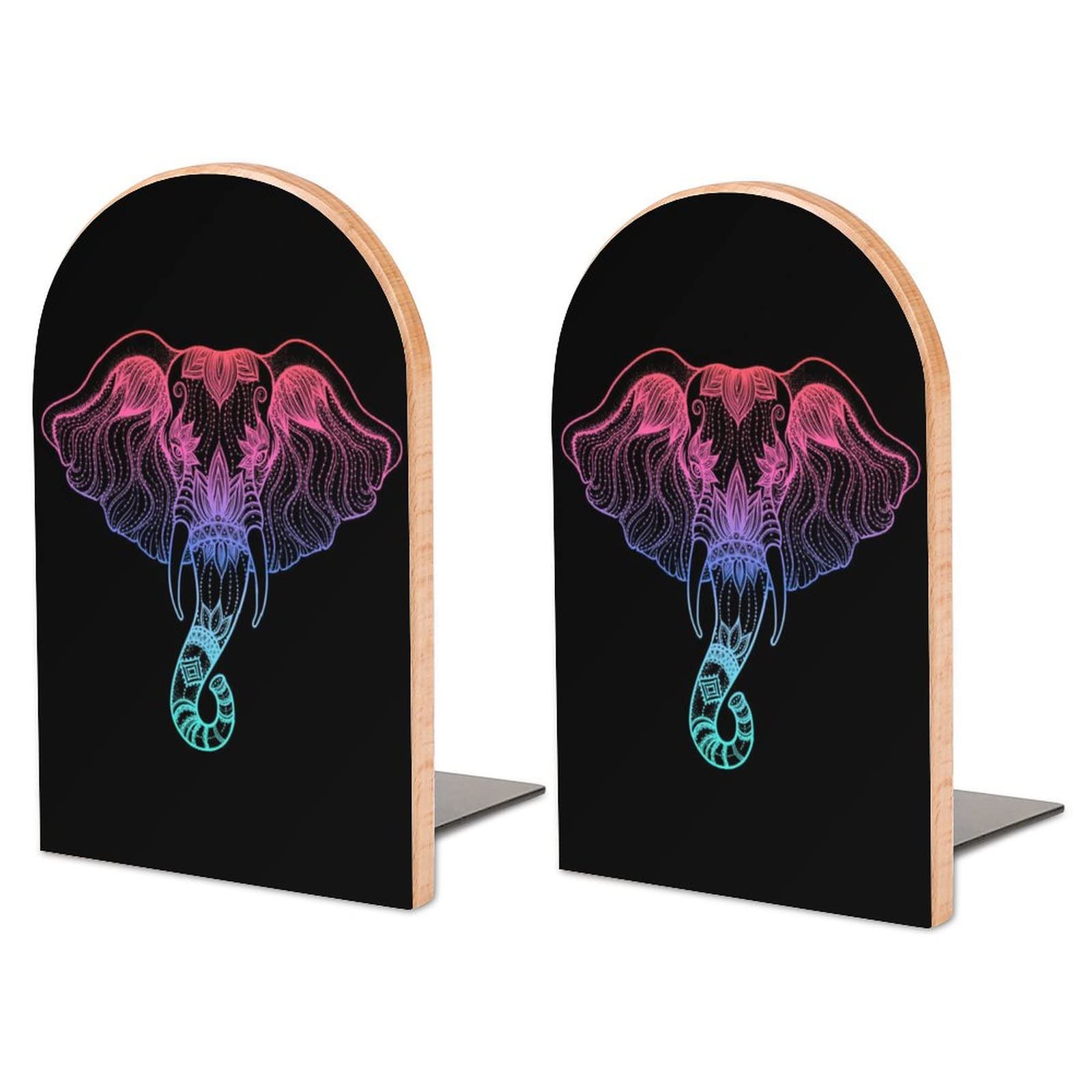 Head of A Elephant Bookends Heavy Duty Book Stand 1 Pair for Home Office Shelves Decorative