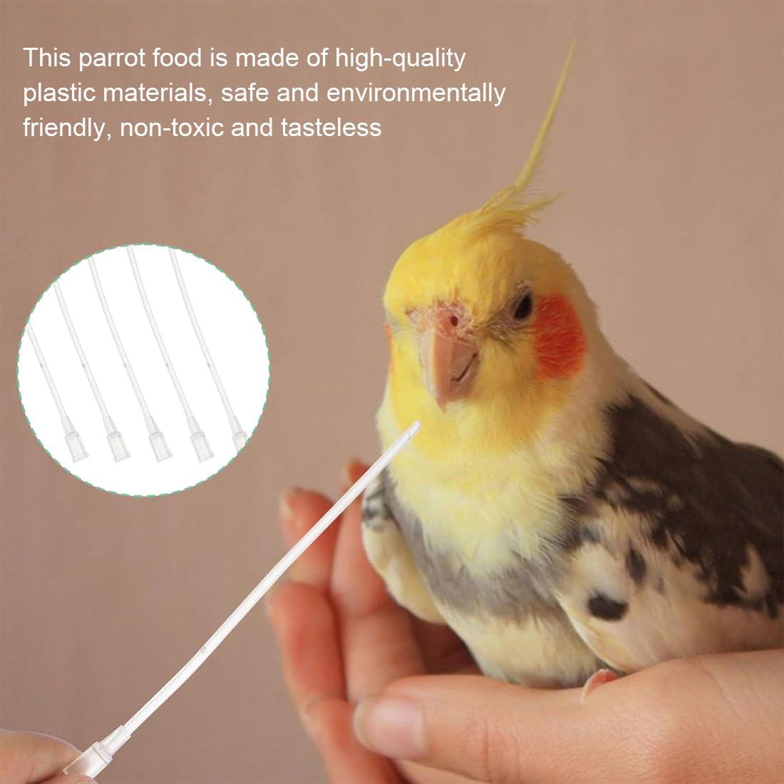 10 PCS Alimentatore Pappagalli Trasparente Uccelli Alimentazione Tubi Veloce Alimentazione Tubo per Bambino Pet Uccelli