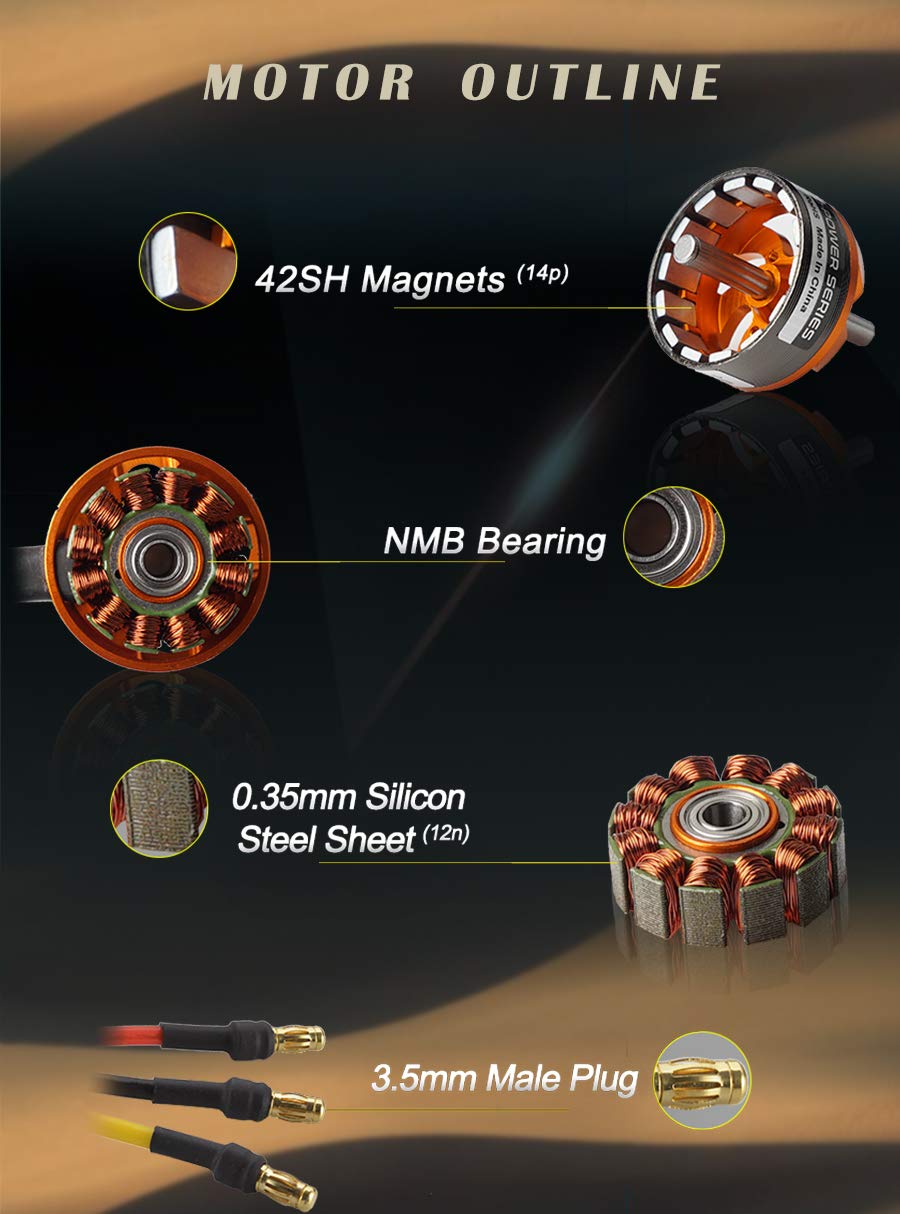 FLASH HOBBY 2826 RC Brushless Motor 1400KV Electric Outrunner Motor for RC Aircraft Plane Multicopter Drone Fixed Wing Helicopter