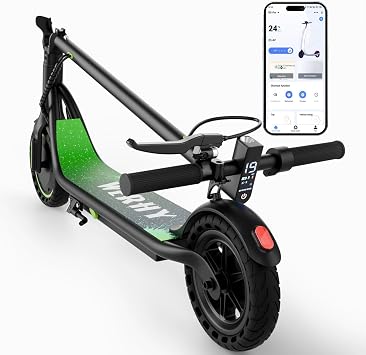 WERHY Electric Scooter, 500/350W Powerful Motor, 22/19 MPH Max Speed, 28-15 Miles Range, Lightweight Foldable Kick Scooter with Dual Braking Systems, Smart APP