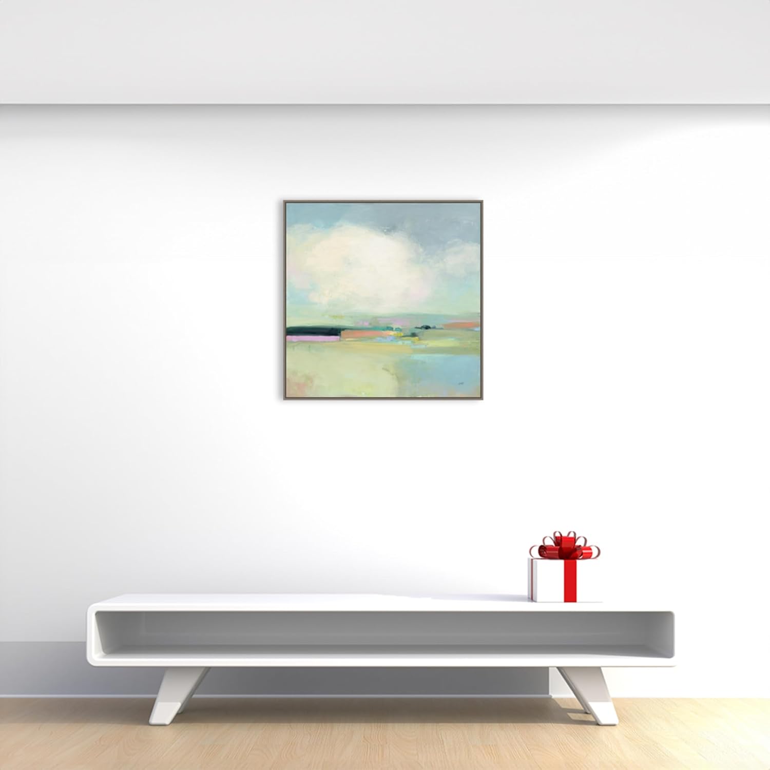 Amanti Art Framed Canvas Wall Art 30x30 Colorful Landscape by Julia Purinton, Framed Wall Art Canvas, Abstract Artwork, Modern Contemporary Decor, Large Poster Painting for Living Room, Bedroom
