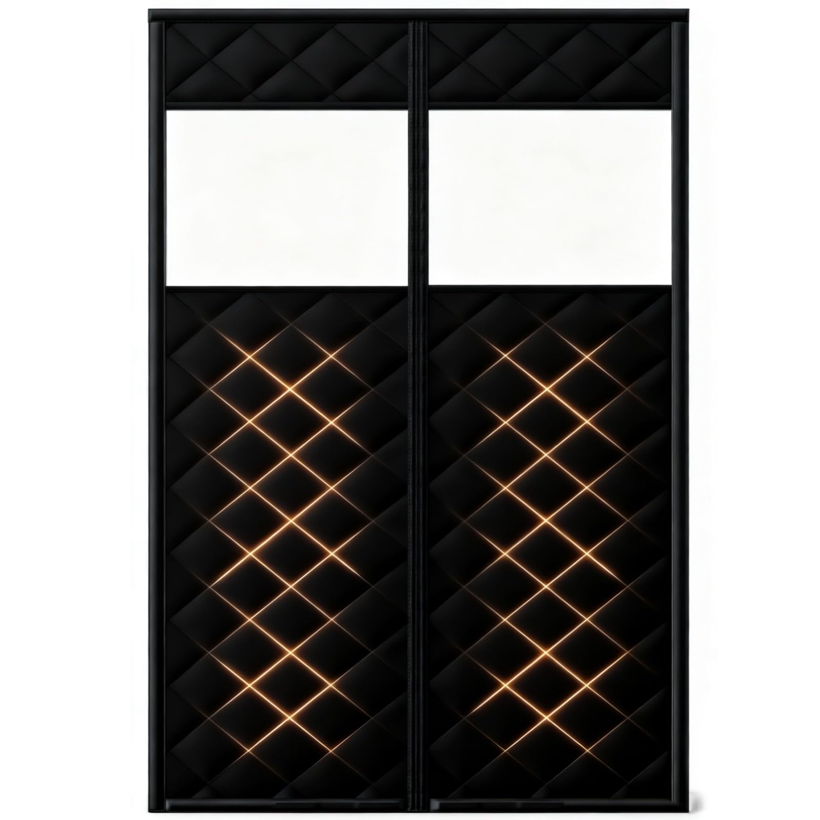 Rideau de porte magnétique thermique noir 85x200cm pour isolation hiver