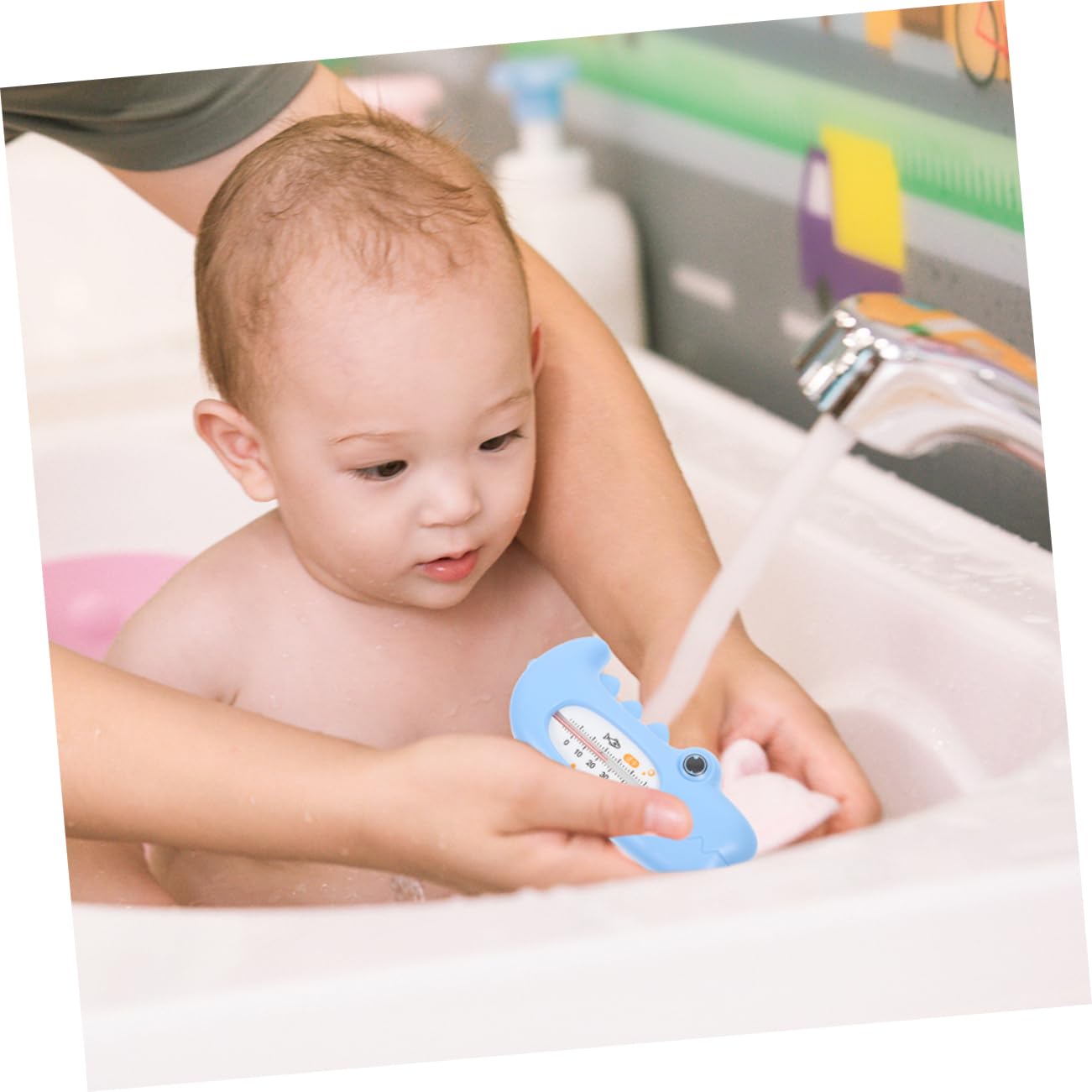 Kisangel Termómetro De Temperatura Del Agua Temperatura Del Baño Del Bebé Bañera Termómetro De Piscina De Dibujos Animados Termómetros Páginas Sky-blue 2 Piezas X 4