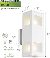 Vista 5 de harriet Luces de pared para exteriores, aplique de pared moderno de aluminio para exteriores, impermeable, a prueba de óxido, iluminación hacia