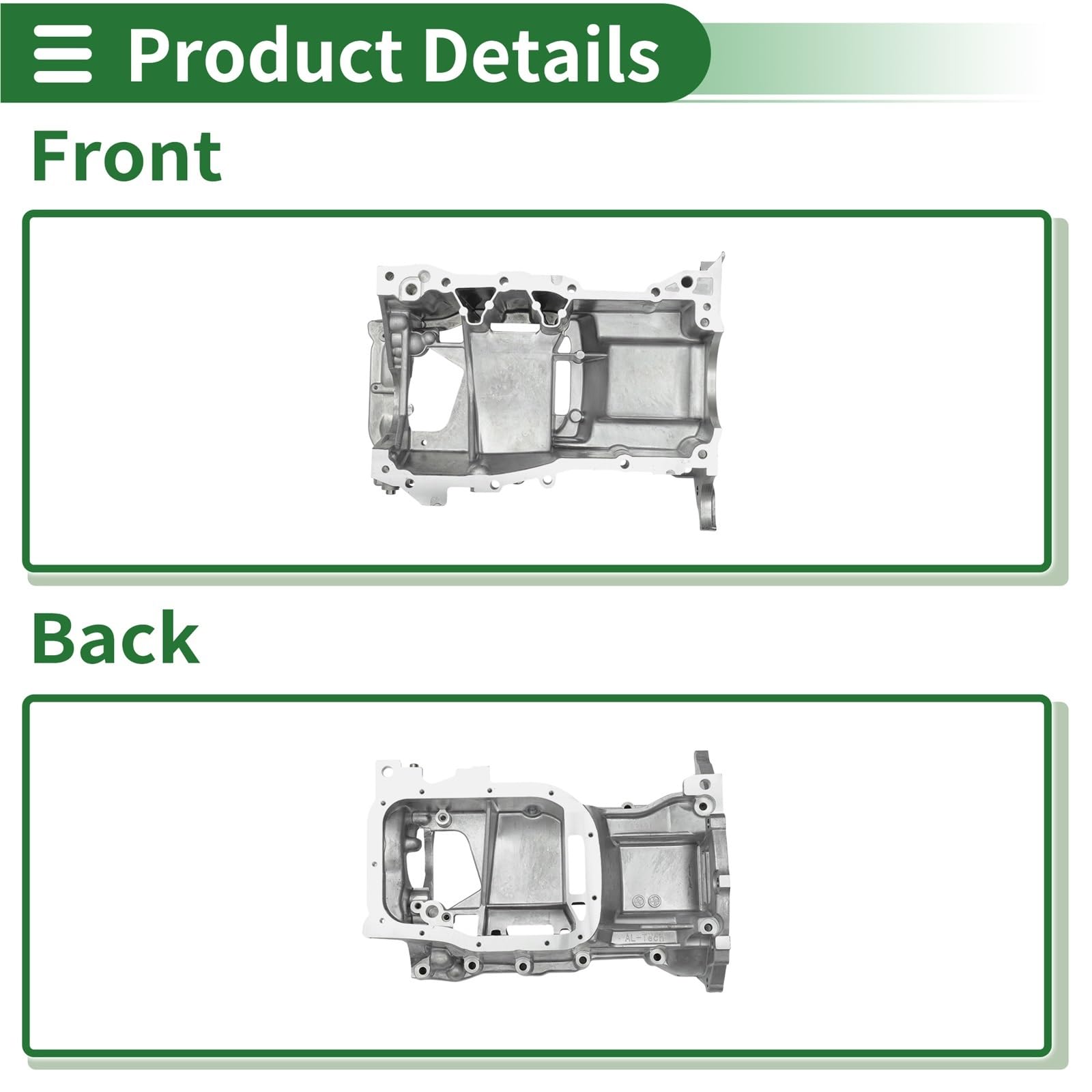 Miska olejowa na wymianę‌ Miska olejowa silnika samochodowego, aluminiowa miska, skrzyni biegów, Pasuje do Lexusa CT200h 1.8L 2011-2017 1142037010
