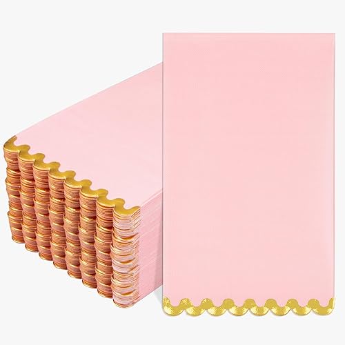 WDF Paquete de 150 servilletas de papel desechables del día de San Patricio, servilletas verdes de 3 capas con borde dorado, servilletas desechables