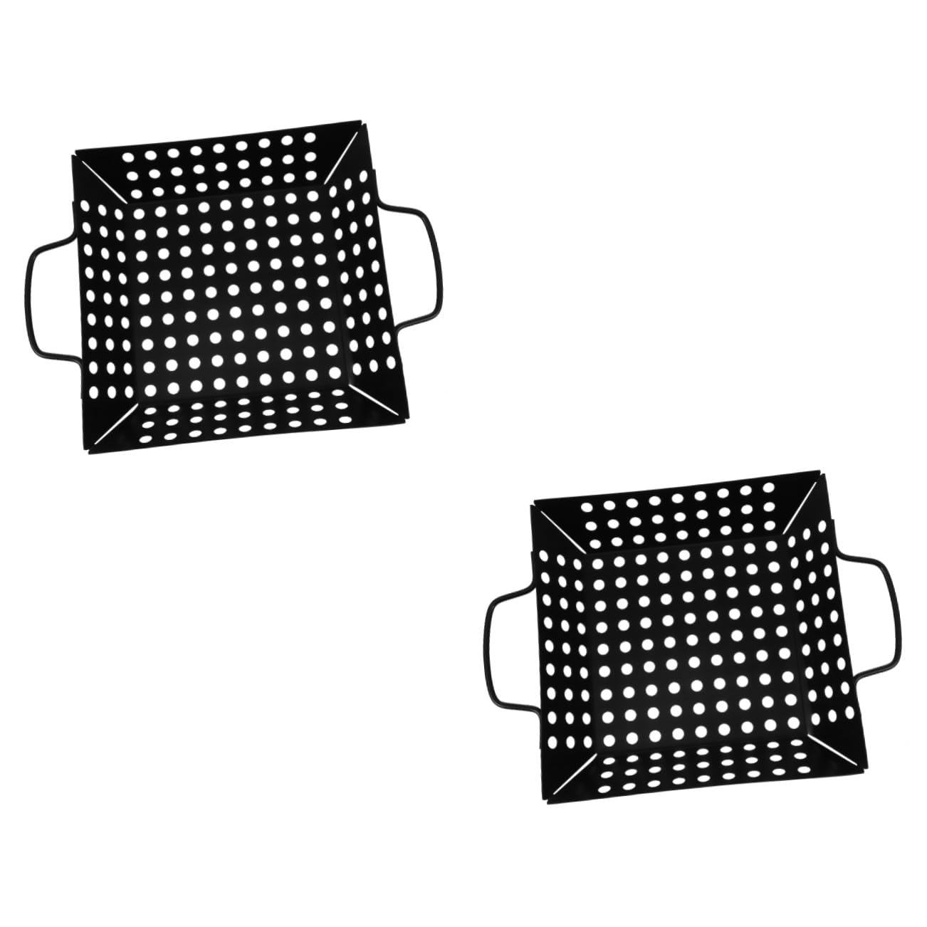 2 Pièces Plateau de Barbecue Non Adhésif avec Poignées pour Viande et Poisson Lors de Grills Plein Air et Camping