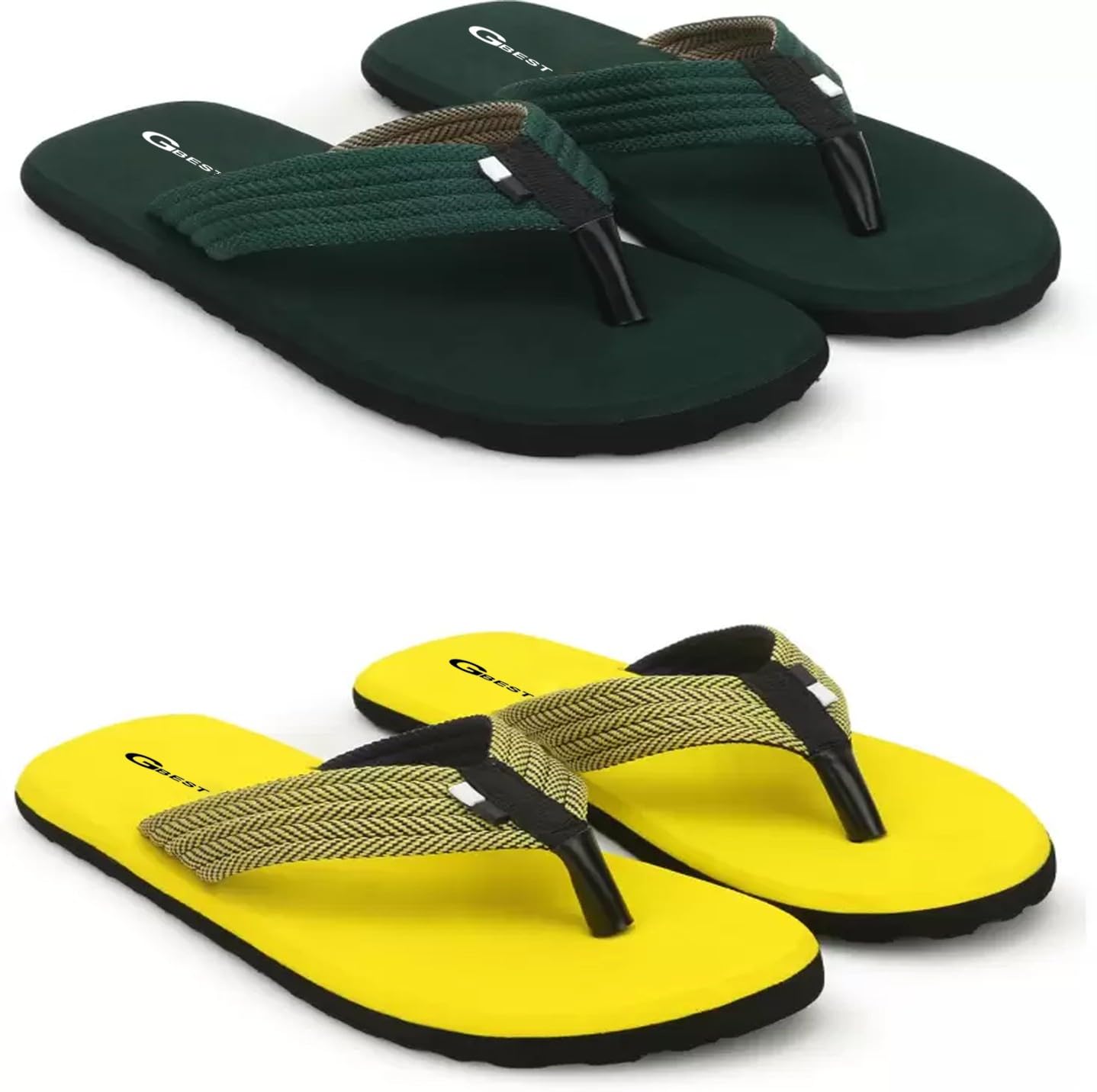 Men 2 Pair of Men Flip Flop Slipper Flip Flops (Yellow, Green 10) (B0CT5BZKVC) Amazon Price History, Amazon Price Tracker