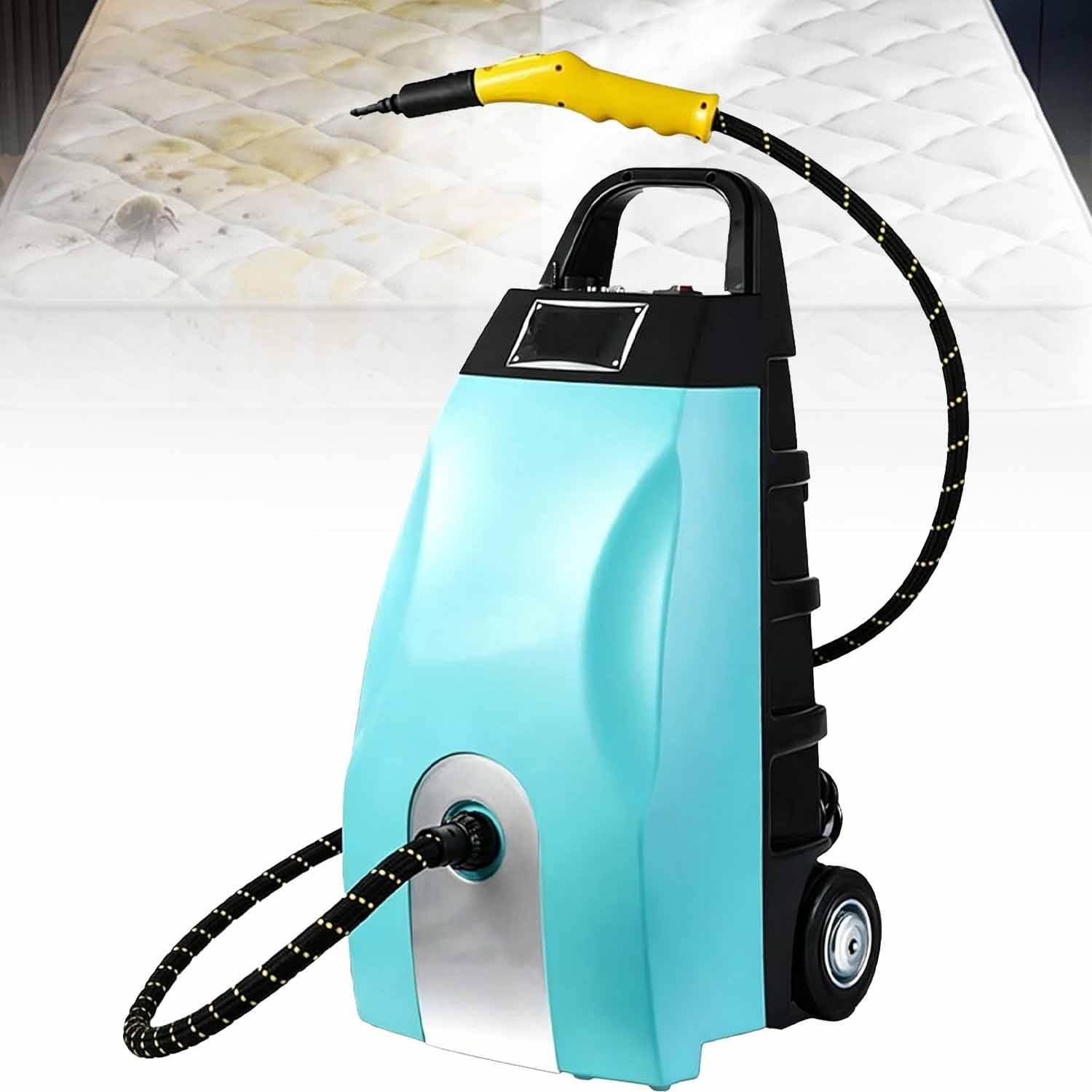 GLBMXDD Multi-Purpose Steam Cleaner - High Temperature Continuous Steam Washer for Home, Car, Hotel & AC Cleaning | Heated Carpet Extractor for Home Appliances & Auto Detailing Blue