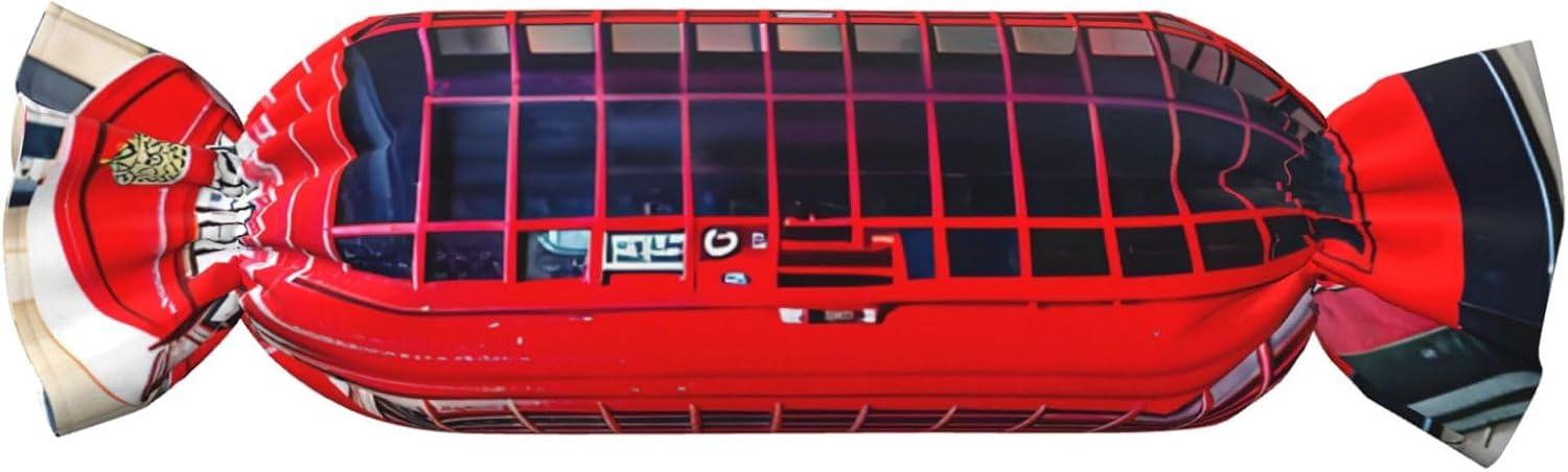 Telephone Booth Print Candy Cylindrical Comfortable Pillow Throw Pillows Home Decor Easy Maintenance