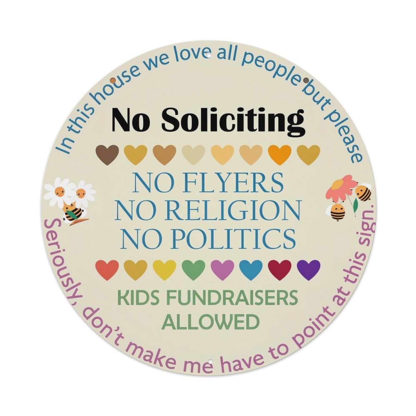 No Soliciting Sign Design Tin Sign Metal Poster Vintage Metal Signs for Home Man Cave Bar Cafe Kitchen laundry room Wall Decorations 8x8 inches