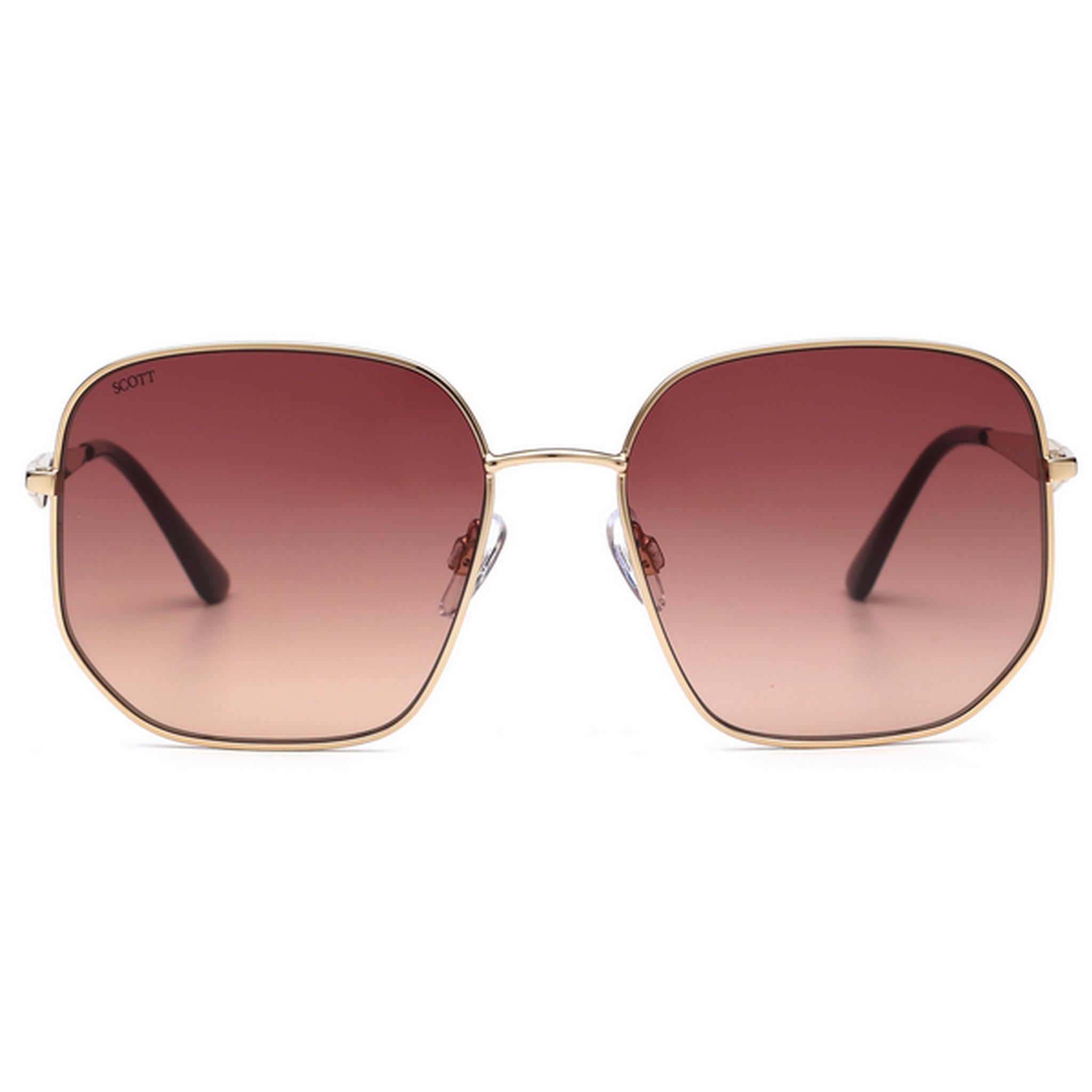 scott Eyewear | Smoke Brown Lens | Gold Frame | Full rim Square Shape Branded Latest and Stylish Sunglasses | 100% UV Protection | Womens Sunglasses| Size Medium 2963 Daniella C1 S-picture-11