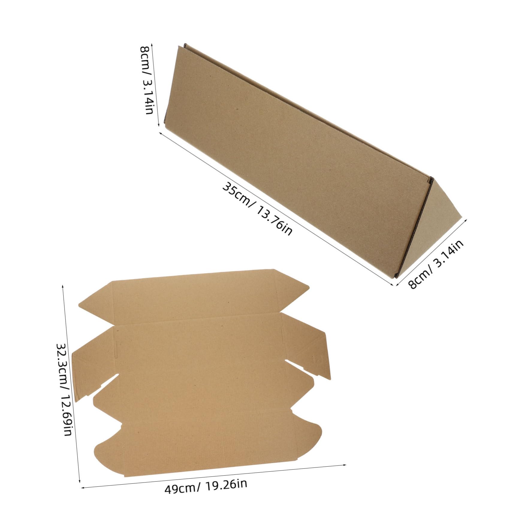 Cabilock Paper Red Wine Packaging Box Triangle Mailing Tube Storage for Artworks Documents