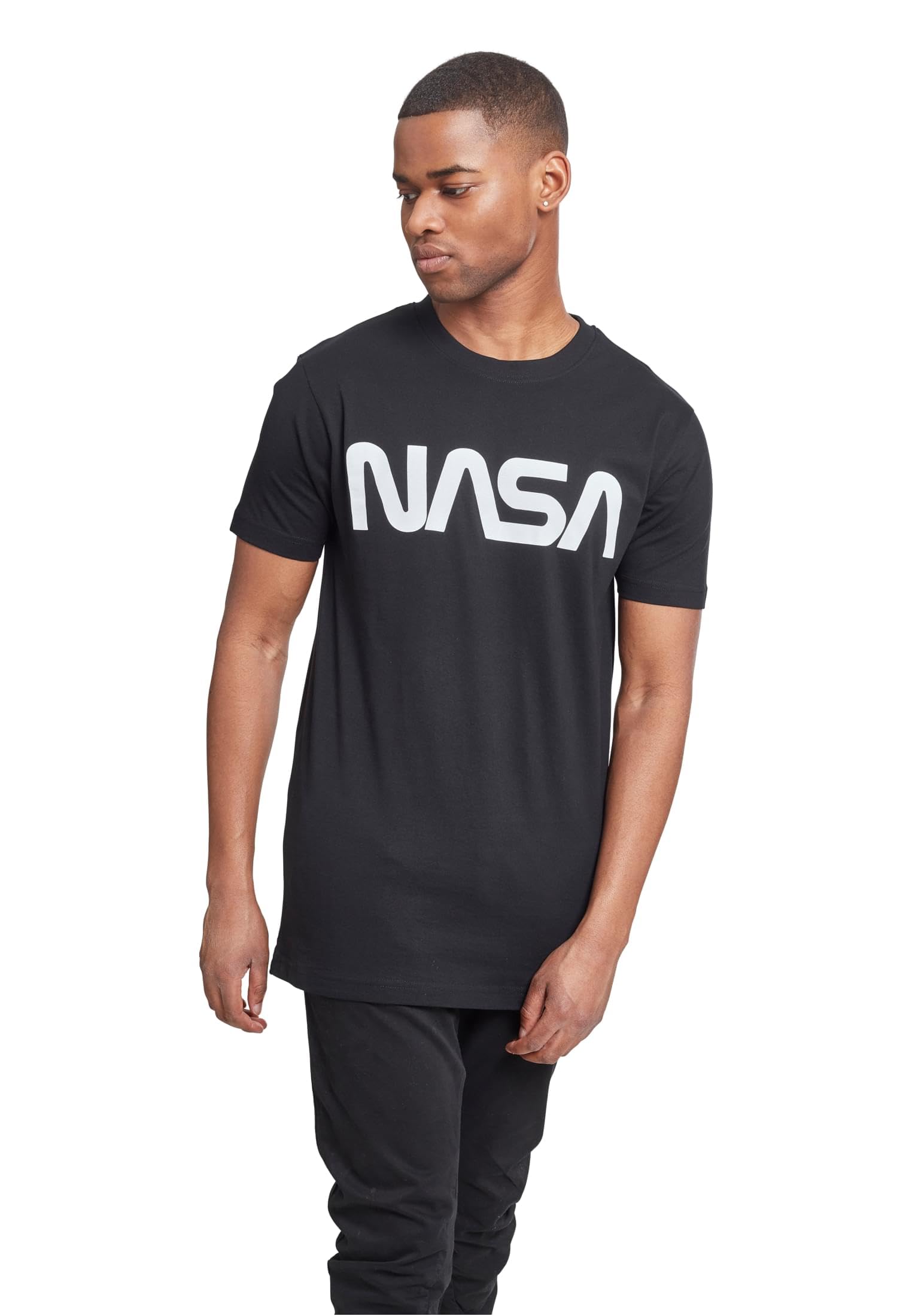 Mister Tee Herren NASA T-Shirt, black, Größe L