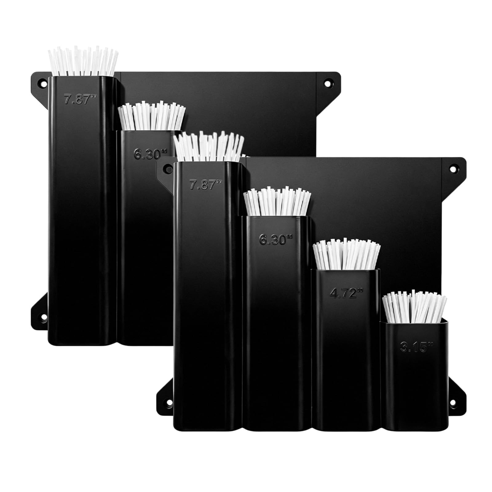 Cable Tie Holder, Zip Tie Organizer, 4 Slot Wall Mounted Cable Ties Storage Rack for Workshop Garage, Multi Functional Zip Ties Dispenser with Screws, Desk Stand for Workbench Home (Black-2pc)