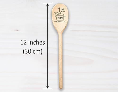 Miniatura 3 de Chili Cook Off Wooden Spoons Set Of 3 Chili Cook-Off Awards Champion Winner Event Prize Home Gifts Personalized Cook Off Trophy (3 Spoons)