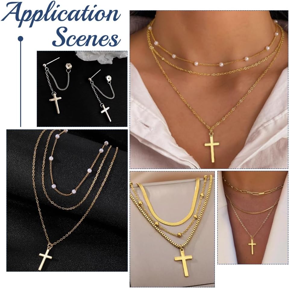 UNICRAFTALE about 100Pcs 2 Colors Cross Charms 17.5mm Mini Cross Pendants Easter Charms Metal Pendants Punk Charms for DIY Jewelry Making Accessory for Necklace Bracelet Earrings - Image 5