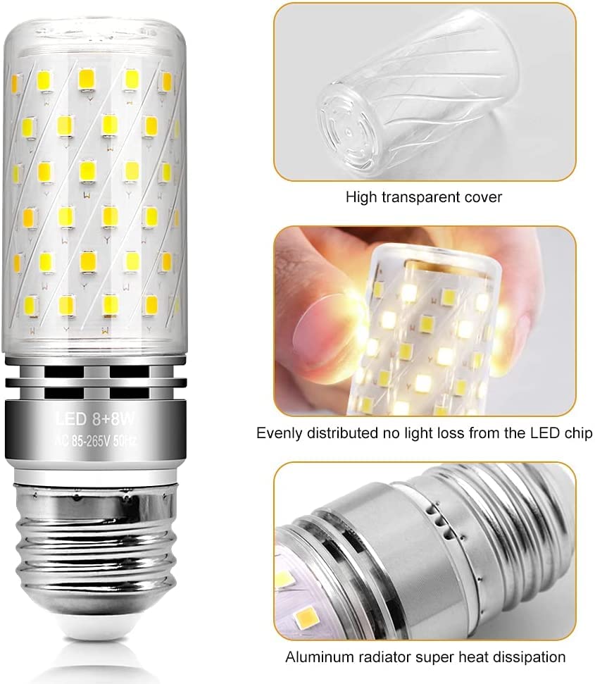 Image of E27 LED 4W Tricolor Light candelabra Base Bulbs 12W Decorative Candle Base Lamp 5 Watt E27 LED Lights Bulbs Ceiling Fan Dining Room Home Decor,