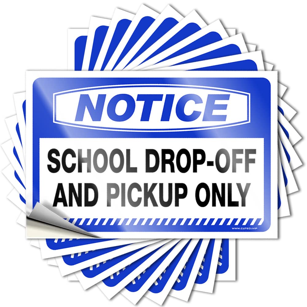 Mechanic Stickers Notice School Drop-Off and Pickup Only Stickers 10 Pcs Car Sticker Sticker Decals for Cars(6X9CM)