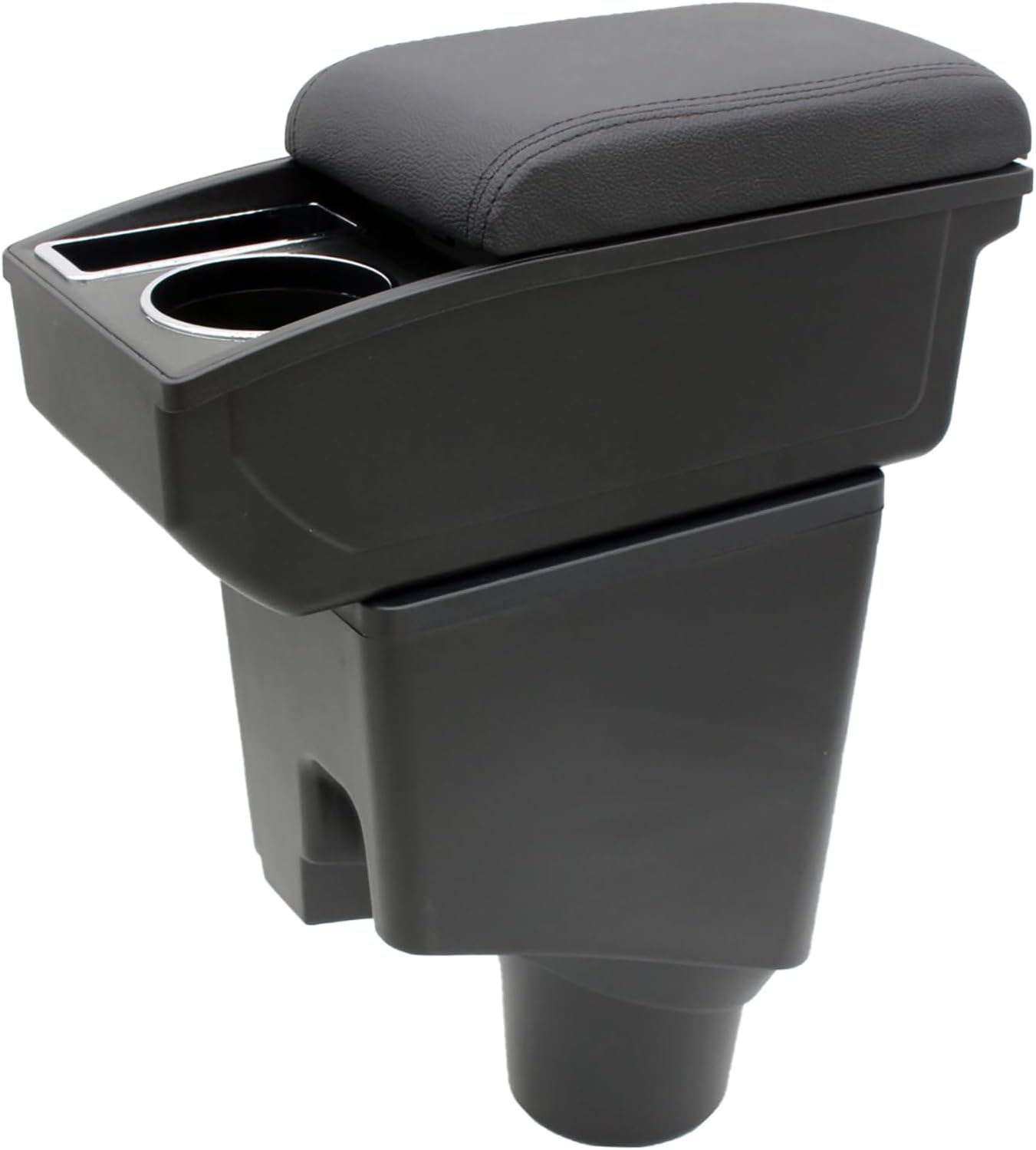 Car Armrest Box for Toyota Yaris Hatchback 2015-2018 Yaris L Accessories Center Console Leather Arm Rest Double-Layer Storage Space with Cup Holder (Black Thread)