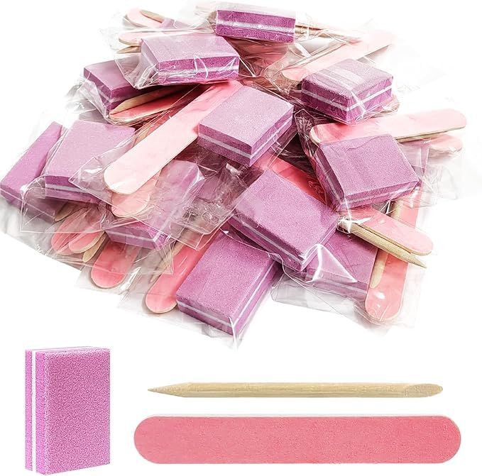 Red Square 3-in-1 Disposable Manicure Kit, 20 Sets with Buffer Block, Nail File and Cuticle Stick, Multicolour-image-14