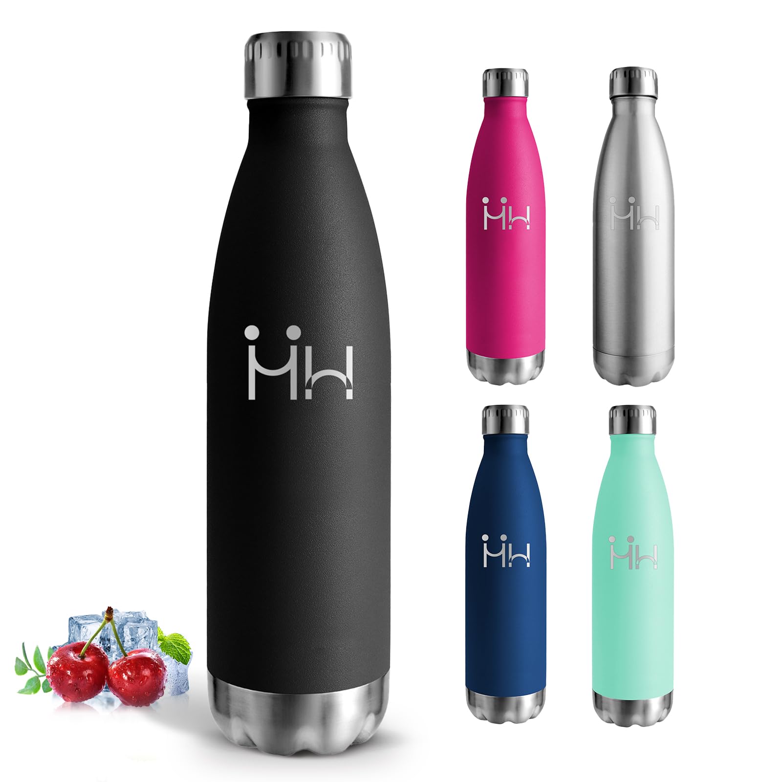 Mujigaga Insulated Water Bottle, 750ml Water Bottle, BPA Free, Stainless Steel Water Bottles, No Leakage, Thermal Bottles, Vacuum Insulated, Water Bottles for Running, Picnic, Fitness, Climbing
