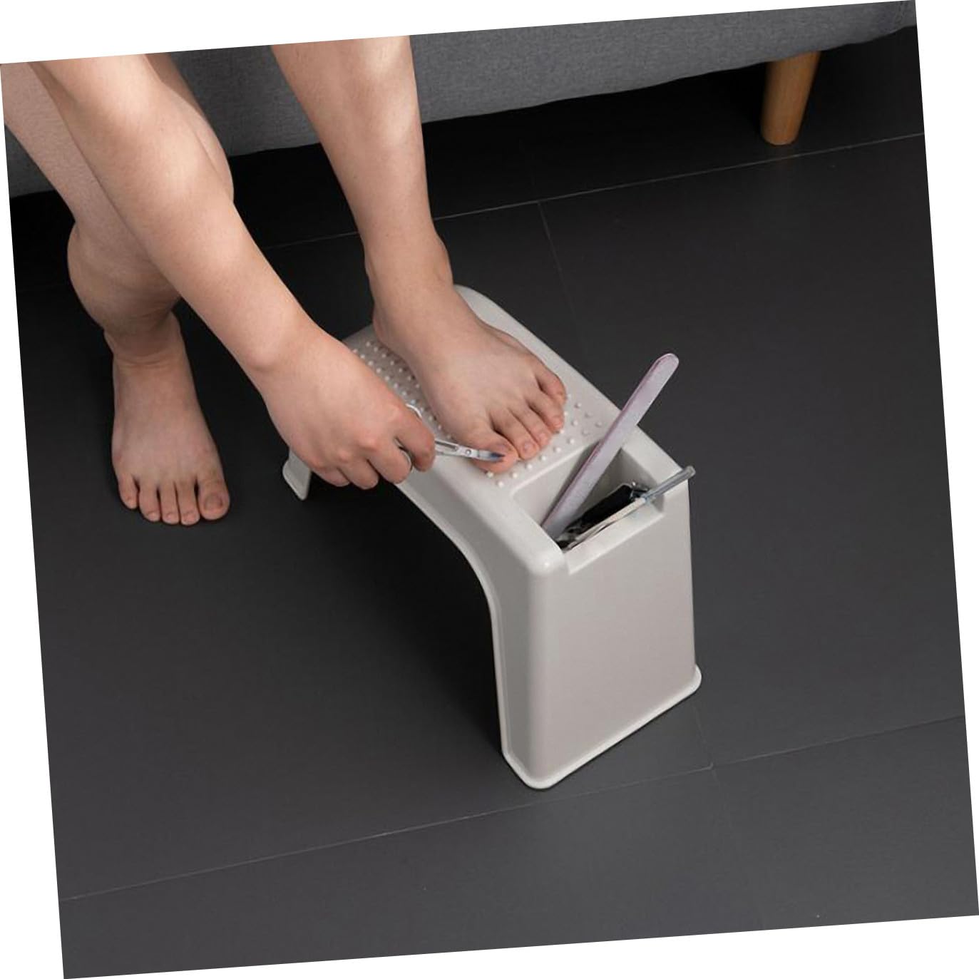 POPETPOP 1pezzi Sgabello Per Pedicure in Plastica Poggiapiedi Antiscivolo Per Bagno Supporto Pratico Per Nail Art Adatto Per Uso Domestico e Salone Estetico