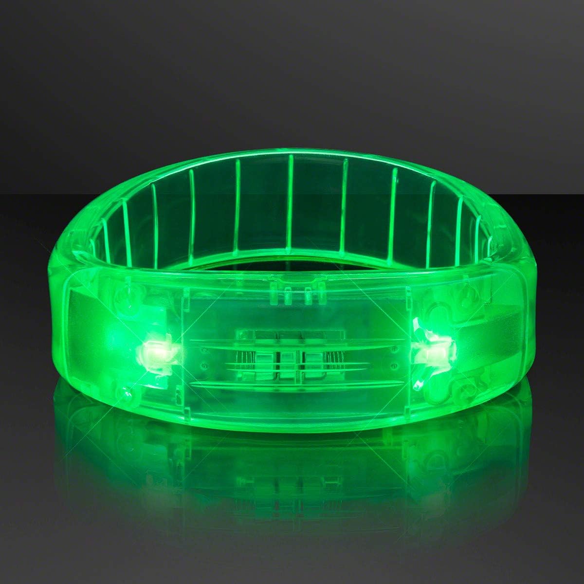 FlashingBlinkyLights Green Fashion LED Bracelets (Set of 12)