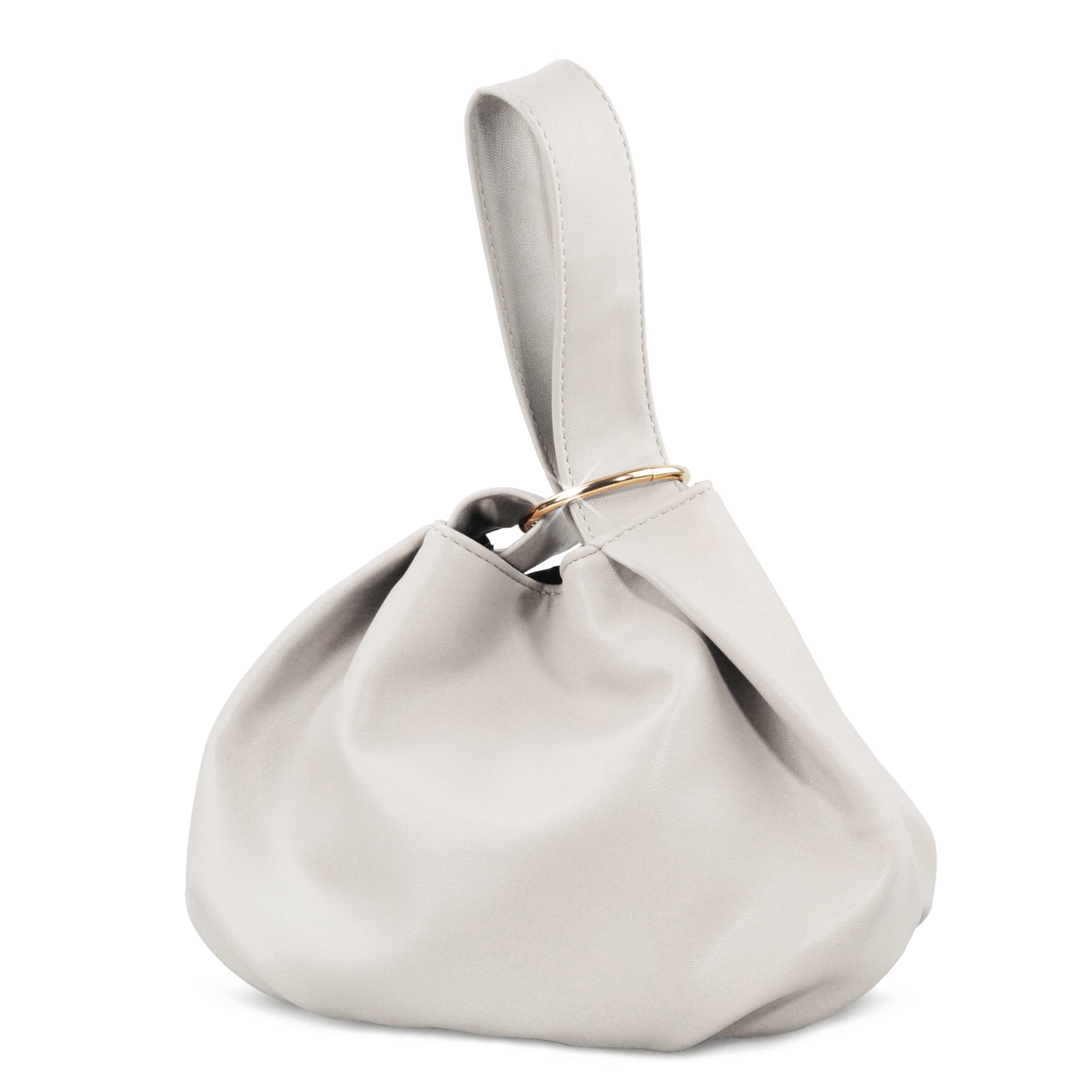 HOXISWomen's Clutch Soft Vegan Leather Hobo Top Handle Bag Small Tote Purse