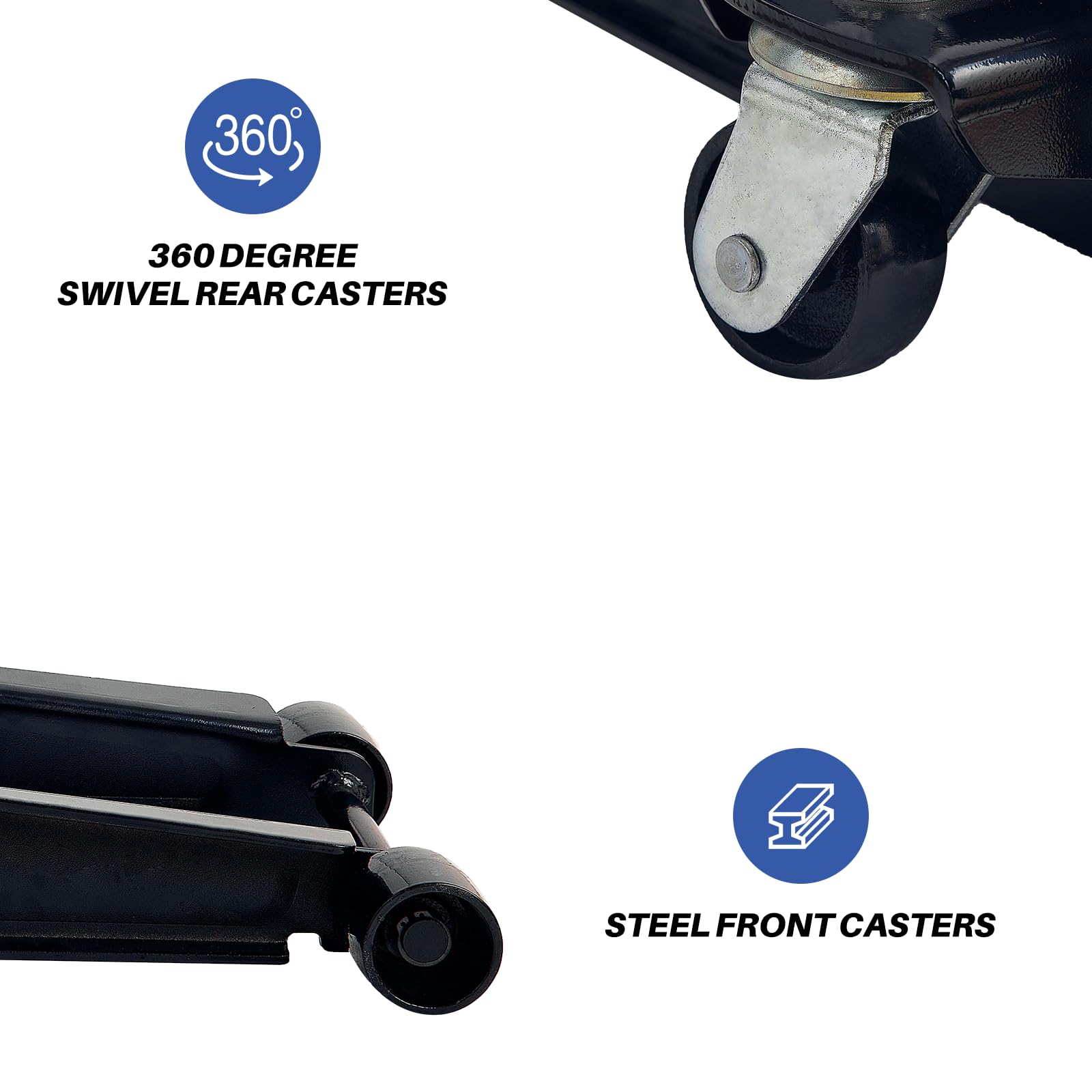 3 toneladas de Doble Bomba de Jack de Aterrizaje hidráulico para elevación rápida de automóviles, Jack de Servicio de Perfil bajo, Rango de elevación de 8-51cm de Capacidad de 3 toneladas