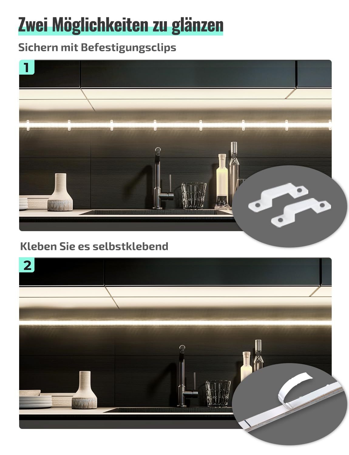 GZBtech Silikon LED Strip Light 10M, 230V 4000K Neutralweiß LED Streifen Schrankbeleuchtung, kürzbar Selbstklebend LED Lichtband für Schlafzimmer Küchen Innen Außen Deko und Kommerzielle Nutzung