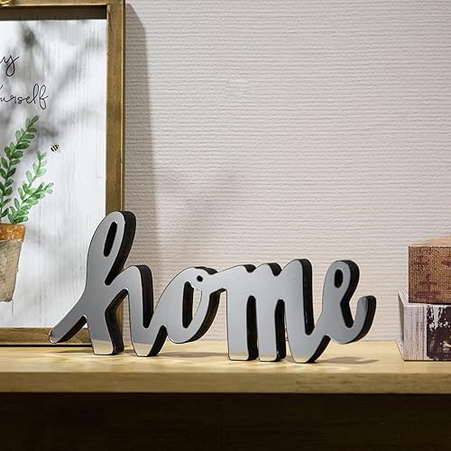 Miniatura 3 de COLLECTIVE HOME - Letrero de letras espejadas, bloques acrílicos decorativos, letreros de mesa de madera independientes, decoración de pared