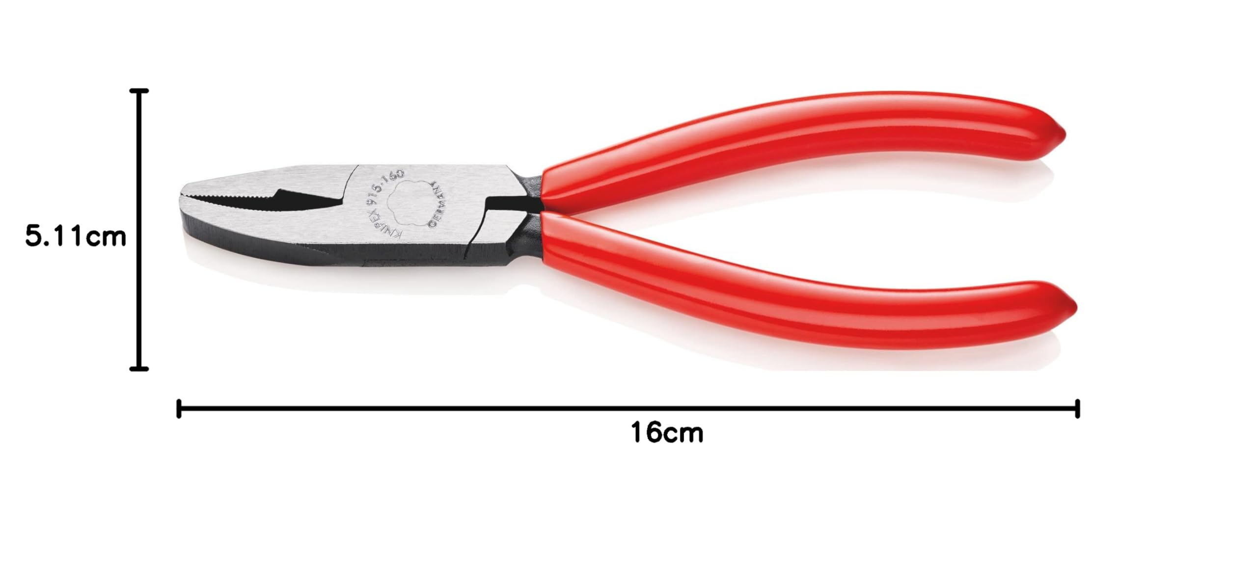KNIPEX Pinza per Vetrai - con Becchi Curvati Bonderizzata Nera, Rivestiti in Resina Sintetica 160 Mm 91 51 160
