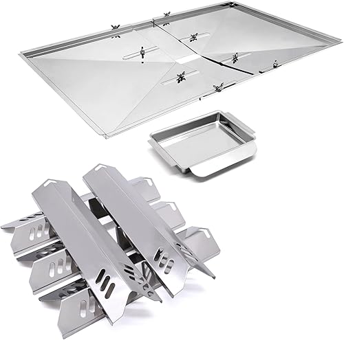 Grill Drip Pans Replacement for Dyna-Glo DGF493BNP, DGB494SPB, Backyard Grill BY13-101-001-12, BY14-101-001-02, BY14-101-001-099, 15 inch Stainless