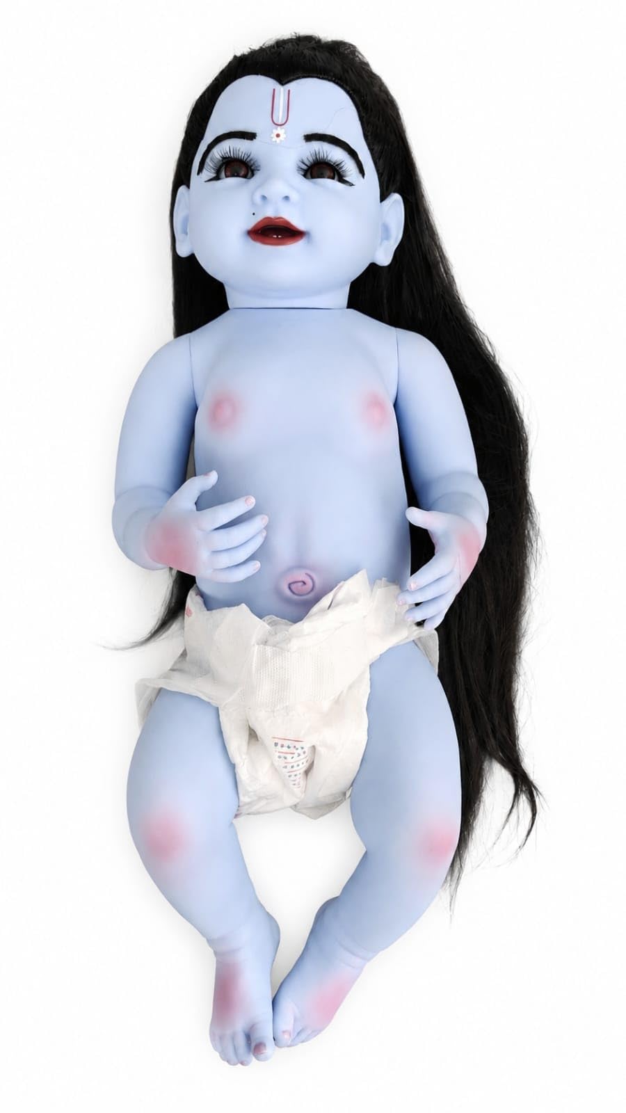 22 Inch Silicone Laddu Gopal Ji Idol | Soft Cotton Filled Bal Krishna Murti | Realistic Baby Krishna Idol for Home Temple & Janmashtami-image-25